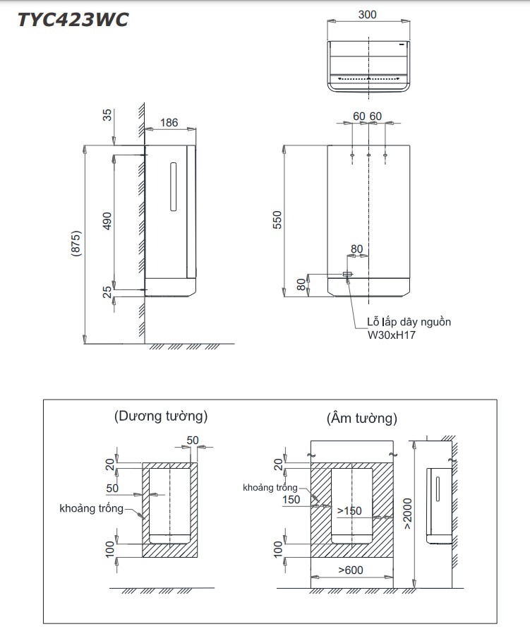 Máy sấy tay TOTO TYC423WC hai mặt