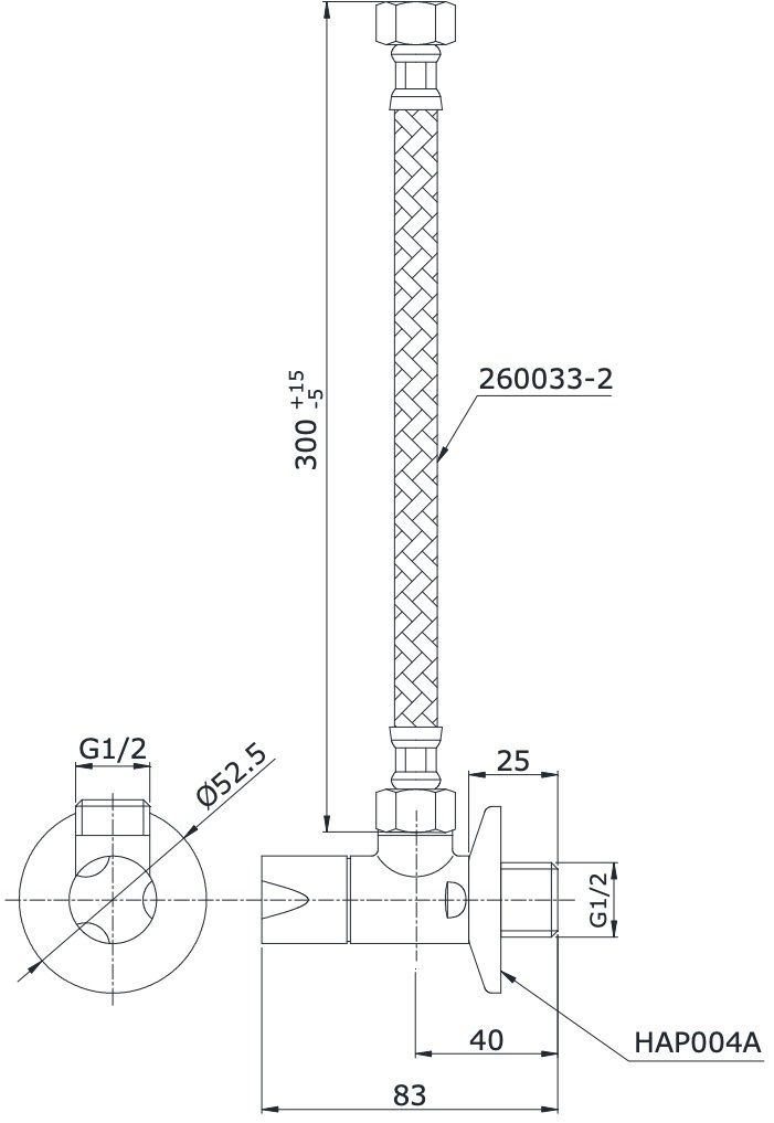 Van khóa kèm dây cấp nước TOTO HAP004A-F