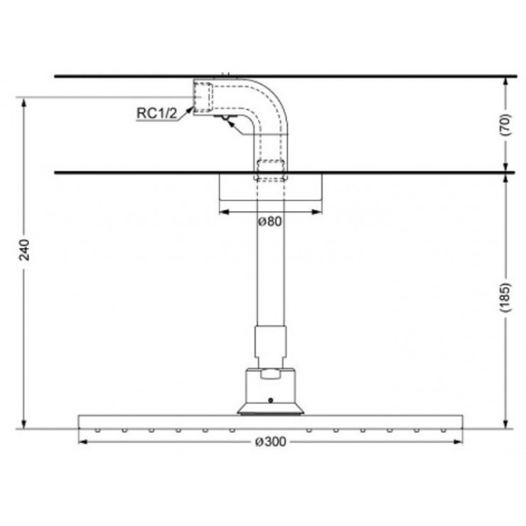 Bát sen tắm gắn trần TOTO DBX114-1CAM (DBX1141CAM) (vuông, 300mm)