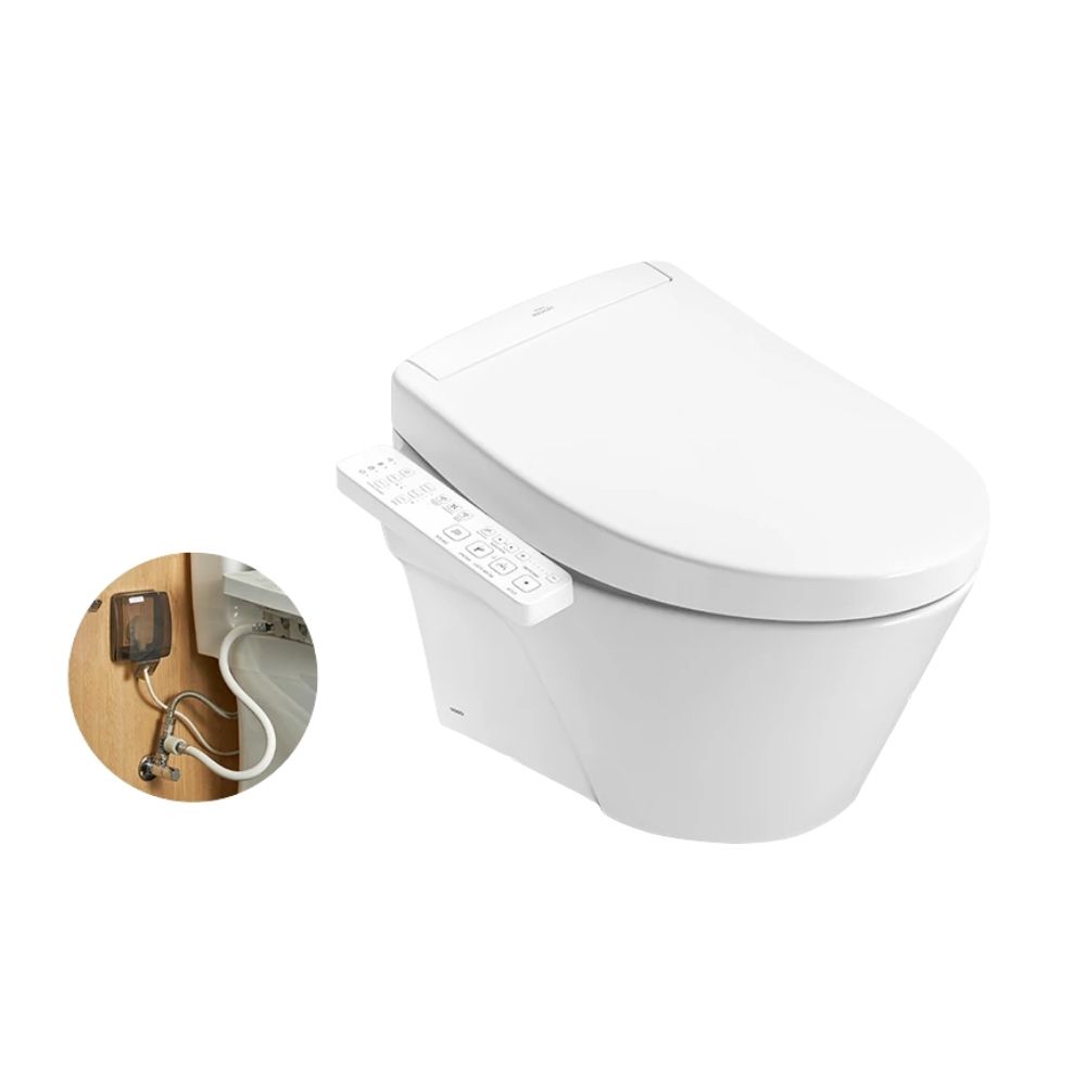 Bồn cầu treo tường nắp rửa điện tử S2 TOTO CW822RA TCF33461GAA WH172A MB175M#SS - 3