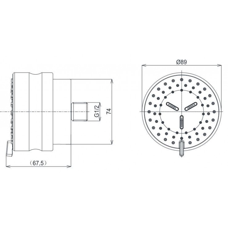 Đầu phun sen TOTO TBW07017A âm tường dòng L loại tròn 2 chế độ - 6