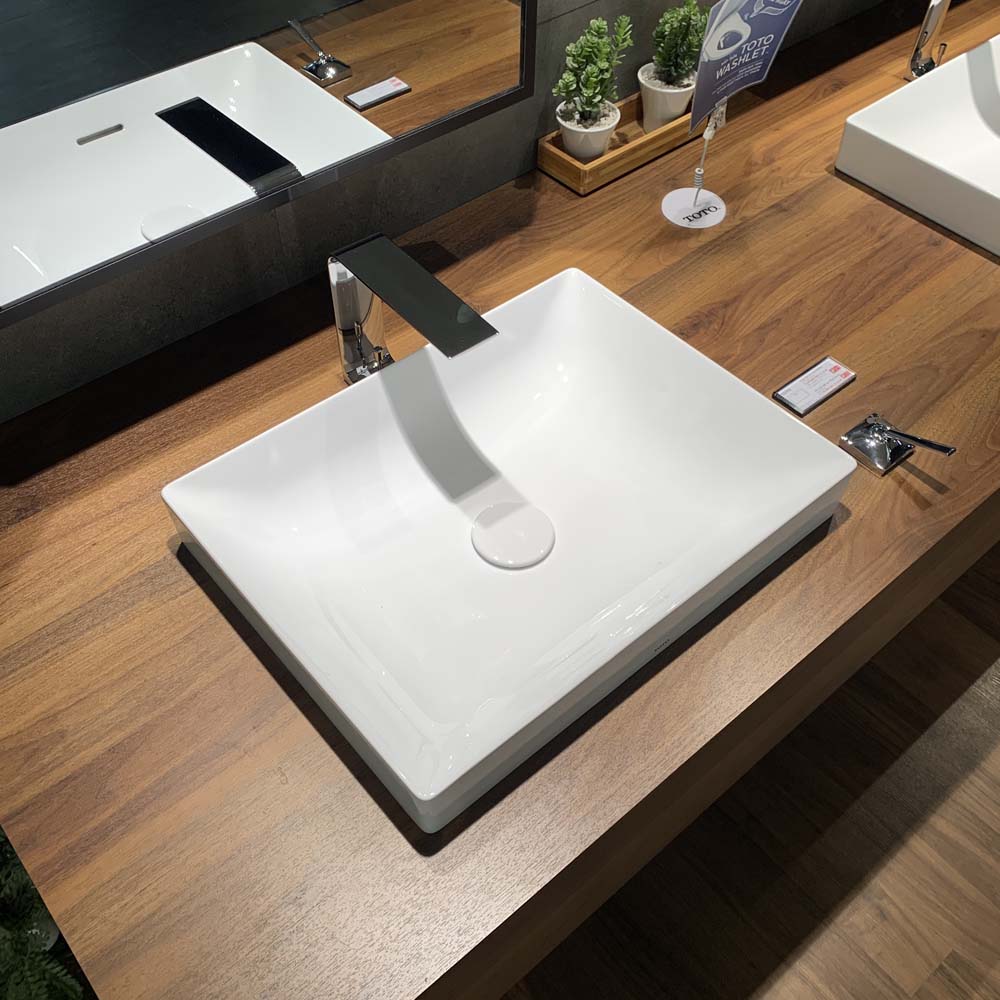 Chậu lavabo đặt bàn TOTO LT4715G17#XW (LT4715G17XW) trắng bóng vành mỏng Linear Ceram - 4