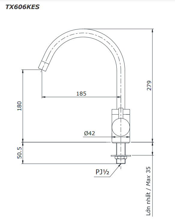 Vòi bếp lạnh TOTO TX606KES