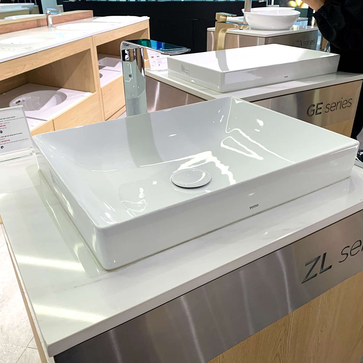 Chậu lavabo đặt bàn TOTO LT4716G17#XW (LT4716G17XW) trắng bóng vành mỏng Linear Ceram - 4