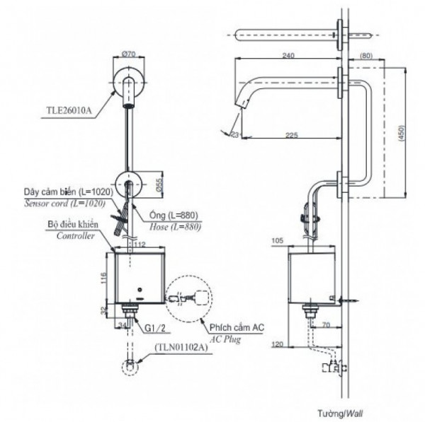 Vòi lavabo cảm ứng TOTO TLE26010A - 5