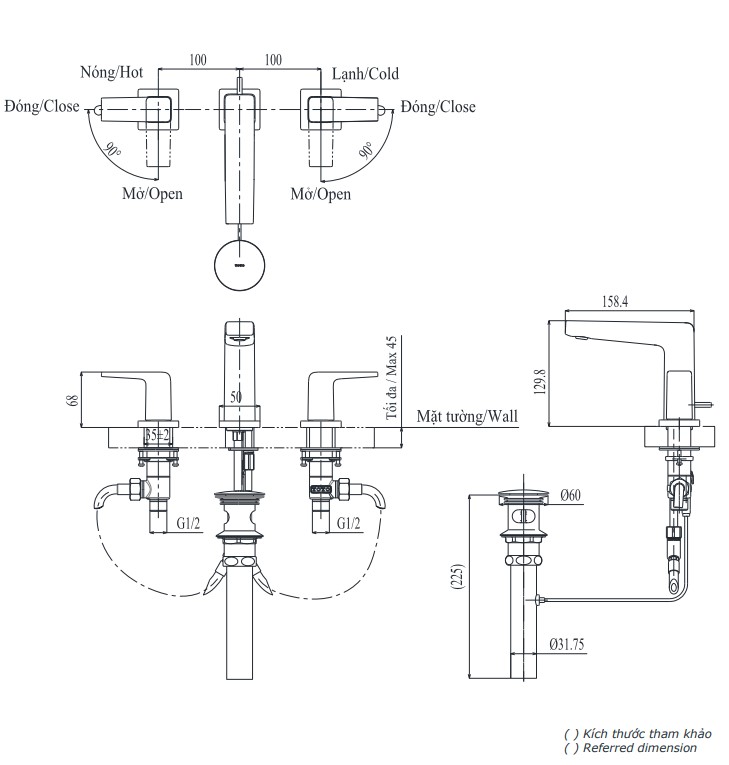 Vòi lavabo nóng lạnh GB TOTO TLG10201BA (TLG10201B) - 3