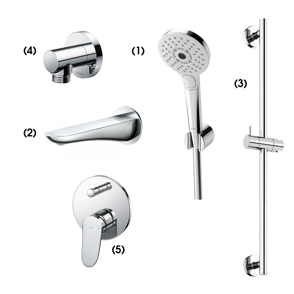 Set sen tắm âm tường 2 đường nước nóng lạnh TOTO TBW01010A TBG01001B
