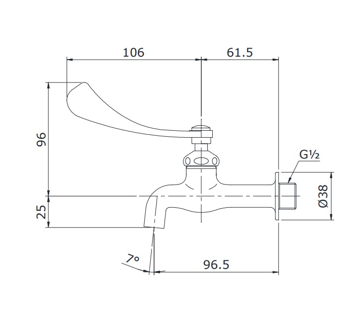 Vòi nước lạnh gắn tường TOTO T23BQ13N