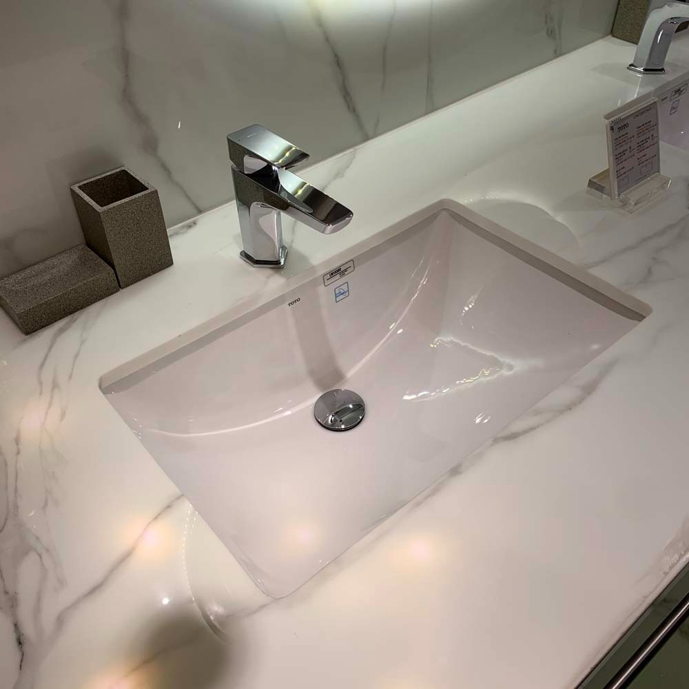 Chậu rửa mặt lavabo âm bàn TOTO LW1536V#XW TL516GV kèm giá đỡ - 6