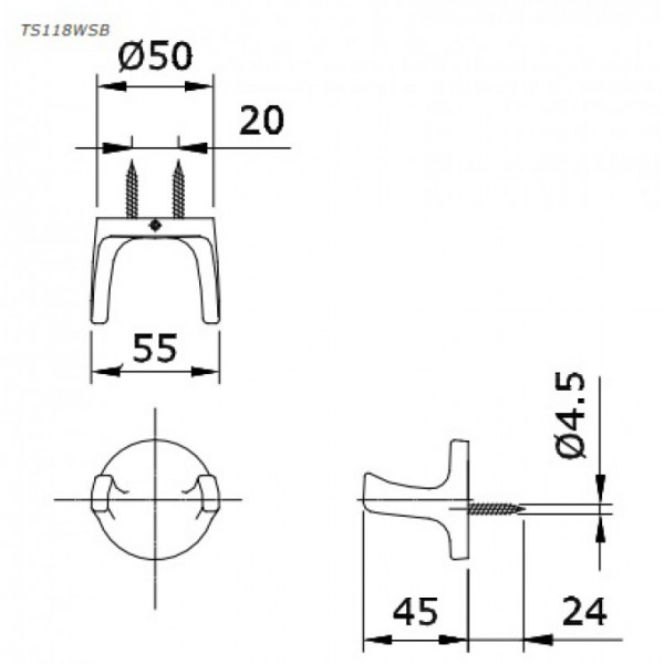 Móc áo đôi TOTO TS118WSB - 6