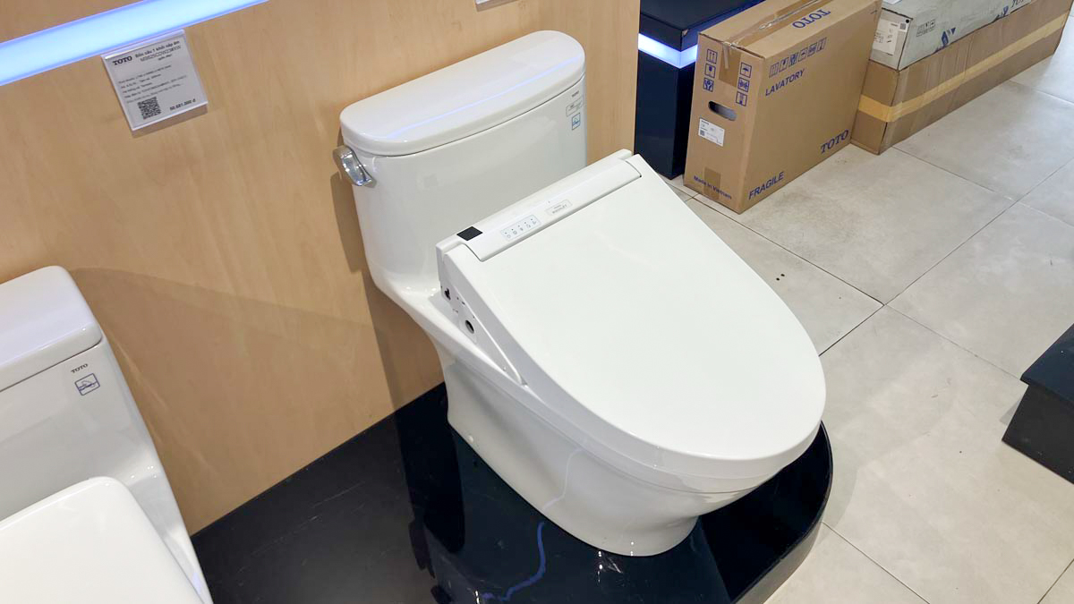 Bồn cầu TOTO MS887CRW15 1 khối nắp điện tử Washlet C5 TCF24460AAA giấu dây - 3