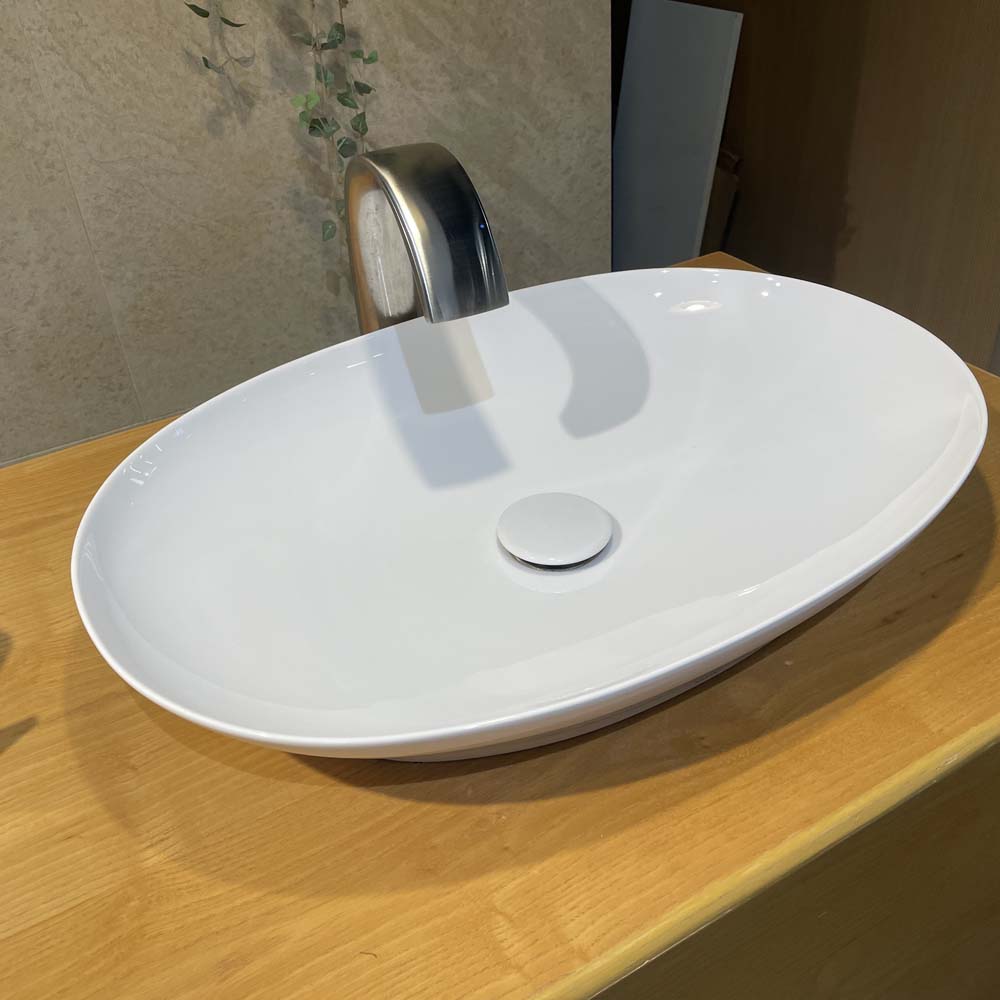 Chậu lavabo đặt bàn TOTO LT4706#XW (LT4706XW) trắng bóng vành mỏng Linear Ceram - 5