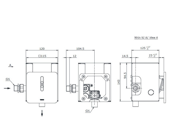 Van xả tiểu TOTO DUE126UK HS376TT - 2