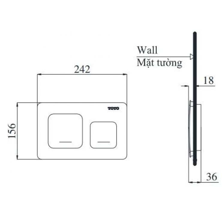 Mặt nạ xả nhấn TOTO HMB003CPR-2