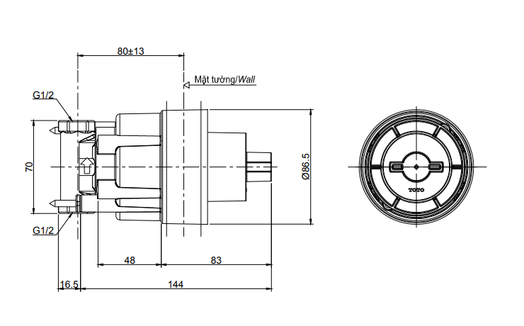 Phụ kiện âm tường TOTO TBN01101B