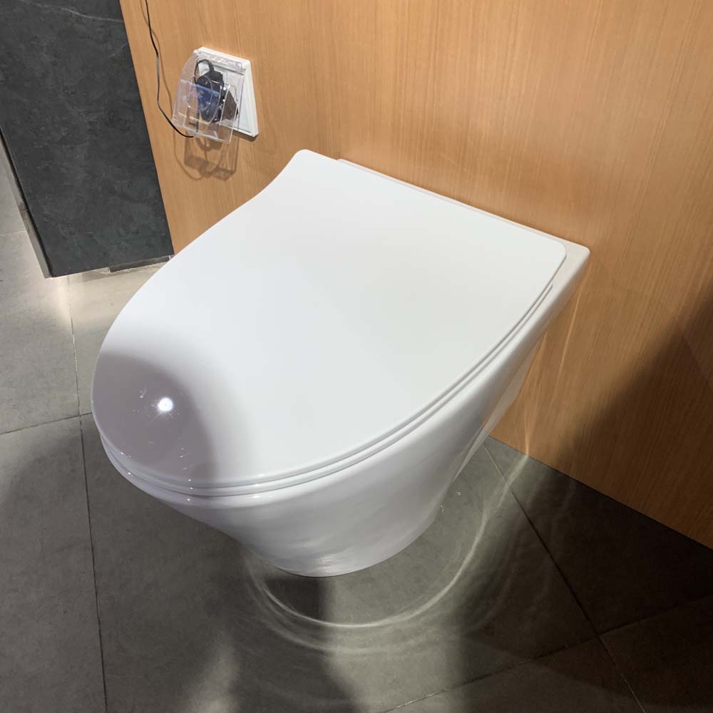 Bồn cầu treo tường nắp êm van xả cảm ứng TOTO CW822RFVA1 TC600VS TREF35L2A WH005A - 4