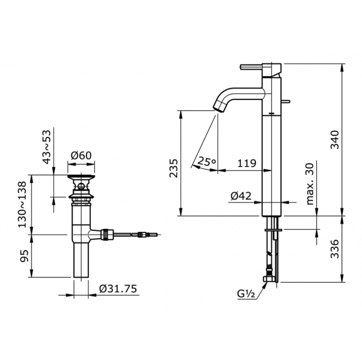 Vòi lavabo nóng lạnh Ego II TOTO TX116LESN - 2