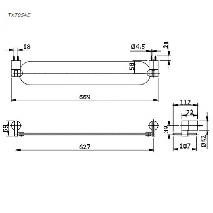 Kệ kính TOTO TX705AE Ego - 2