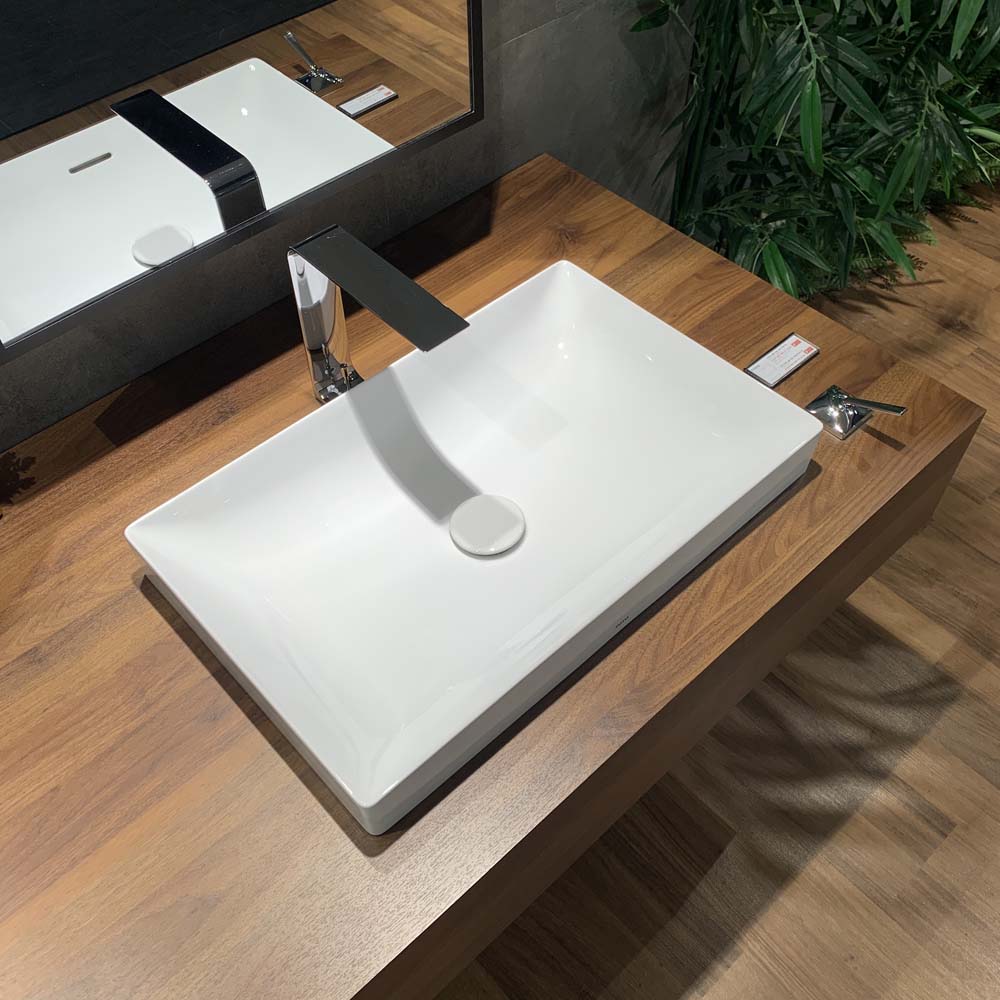 Chậu lavabo đặt bàn TOTO LT4716G17#XW (LT4716G17XW) trắng bóng vành mỏng Linear Ceram - 5