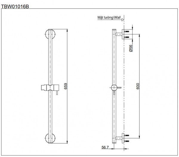 Set sen tắm âm tường 3 đường nước nhiệt độ TOTO GLOBAL FITTINGS TBW01005B - 15