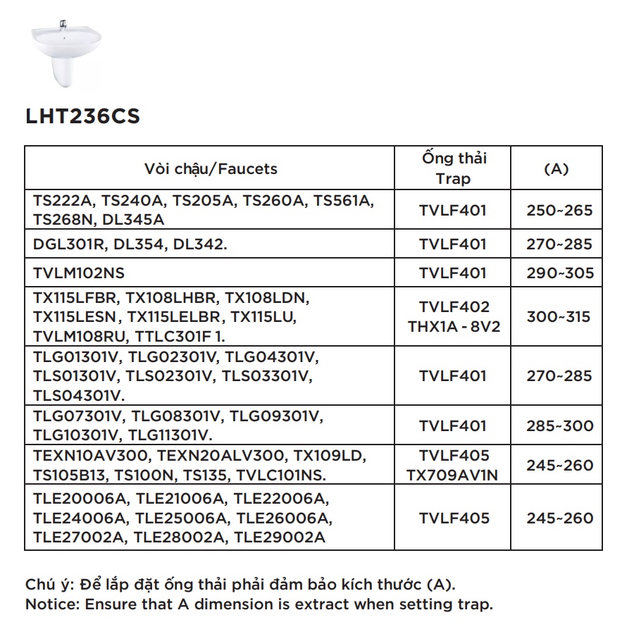Chậu lavabo treo tường TOTO LHT236CS chân lửng - 8