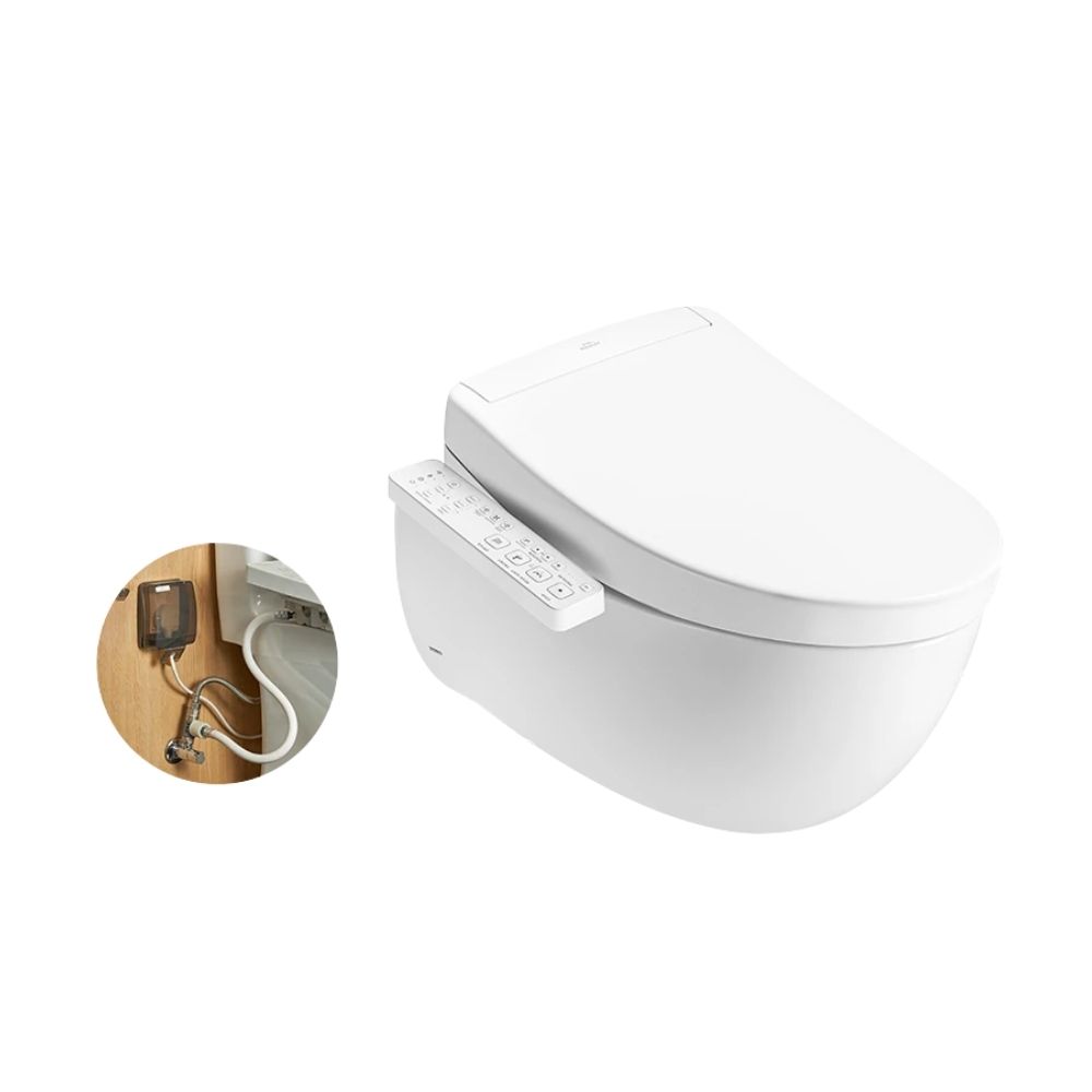 Bồn cầu treo tường nắp rửa điện tử S2 TOTO CW812RA TCF33461GAA WH172A MB175M#SS - 2