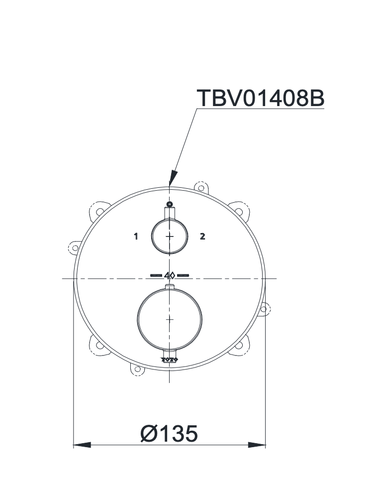 Van điều chỉnh nhiệt độ kèm nút chuyển hướng TOTO TBV01408B - 3