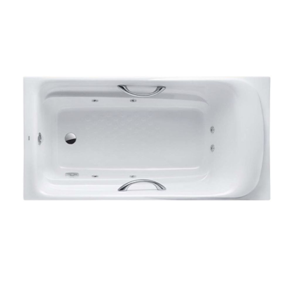 Bồn tắm massage TOTO PPYK1760ZLHPNE#P TVBF412 DB505R-2B ngọc trai 1m7 tay vịn gồm bộ xả thải - 2