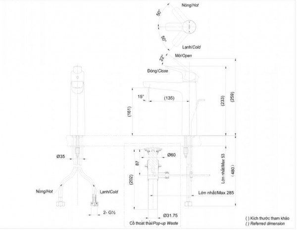 Vòi lavabo nóng lạnh GS TOTO TLG03303V1 - 2