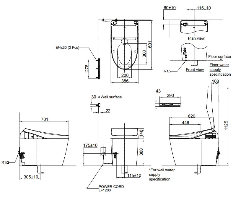 Bồn cầu thông minh Neorest RH TOTO CS989PVT TCF9768WZ thoát ngang