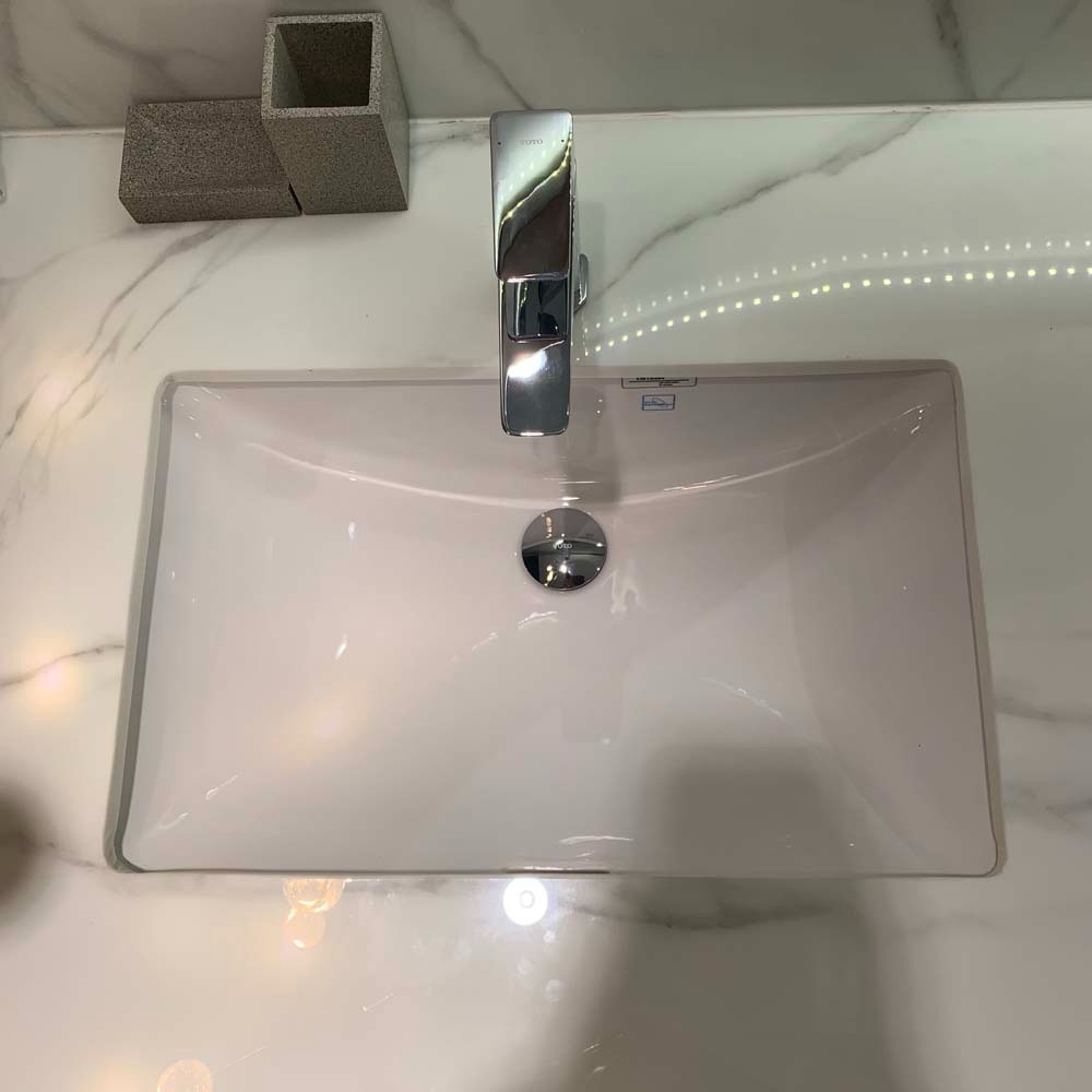 Chậu rửa mặt lavabo âm bàn TOTO LW1536V#XW TL516GV kèm giá đỡ - 7