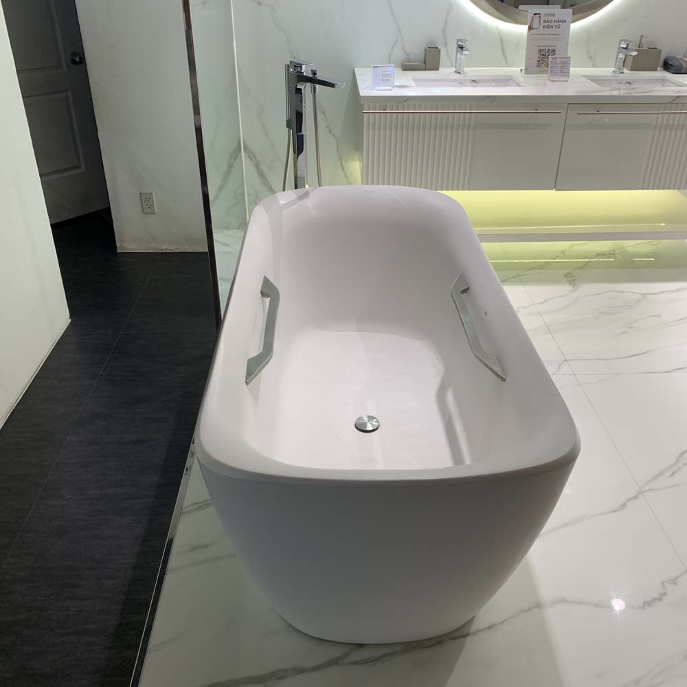 Bồn tắm đặt sàn TOTO PJY1734HPWEN#MW TVBF412 GALALATO 1m7 tay vịn gồm ống thải - 3