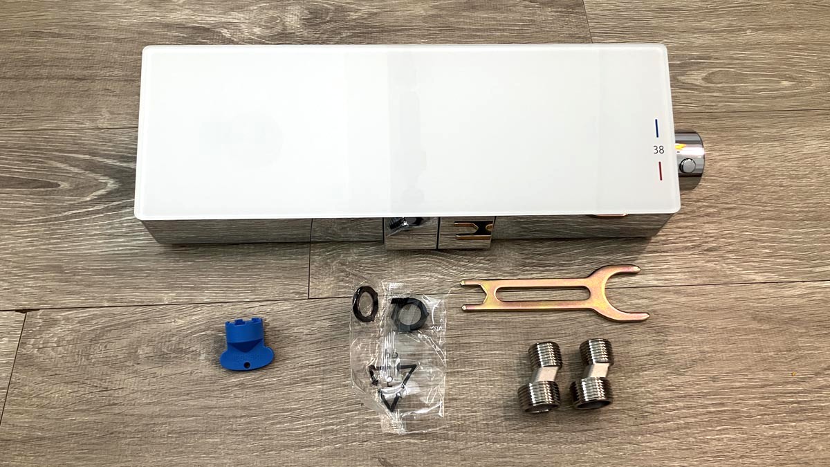 Củ sen tắm nhiệt độ TOTO TBV10400V kèm kệ để đồ và vòi xả bồn - 4