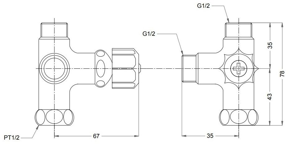 Van khóa chữ T TOTO TX434S