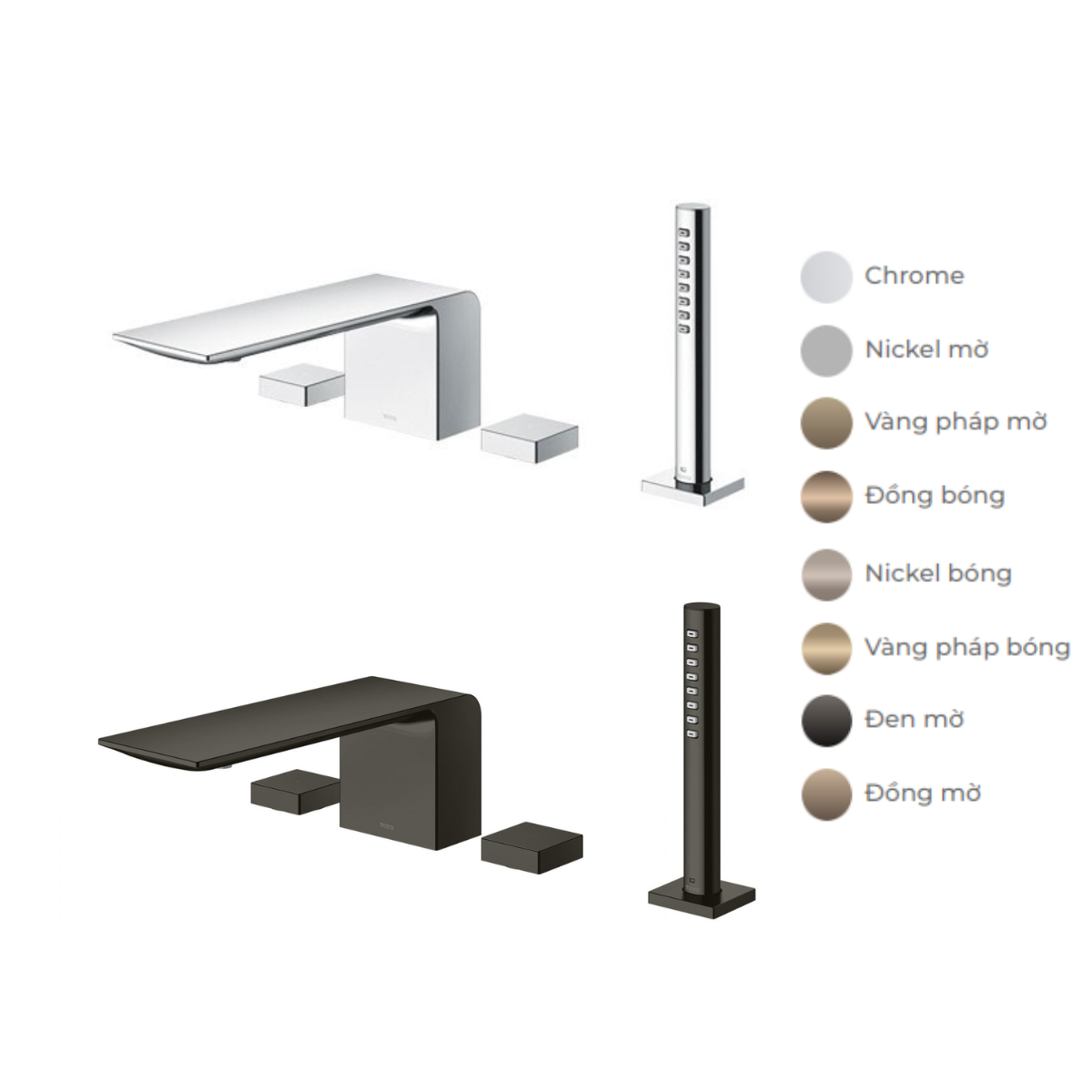 Vòi xả bồn tắm TOTO TBP02202AA nóng lạnh kèm tay sen - 2