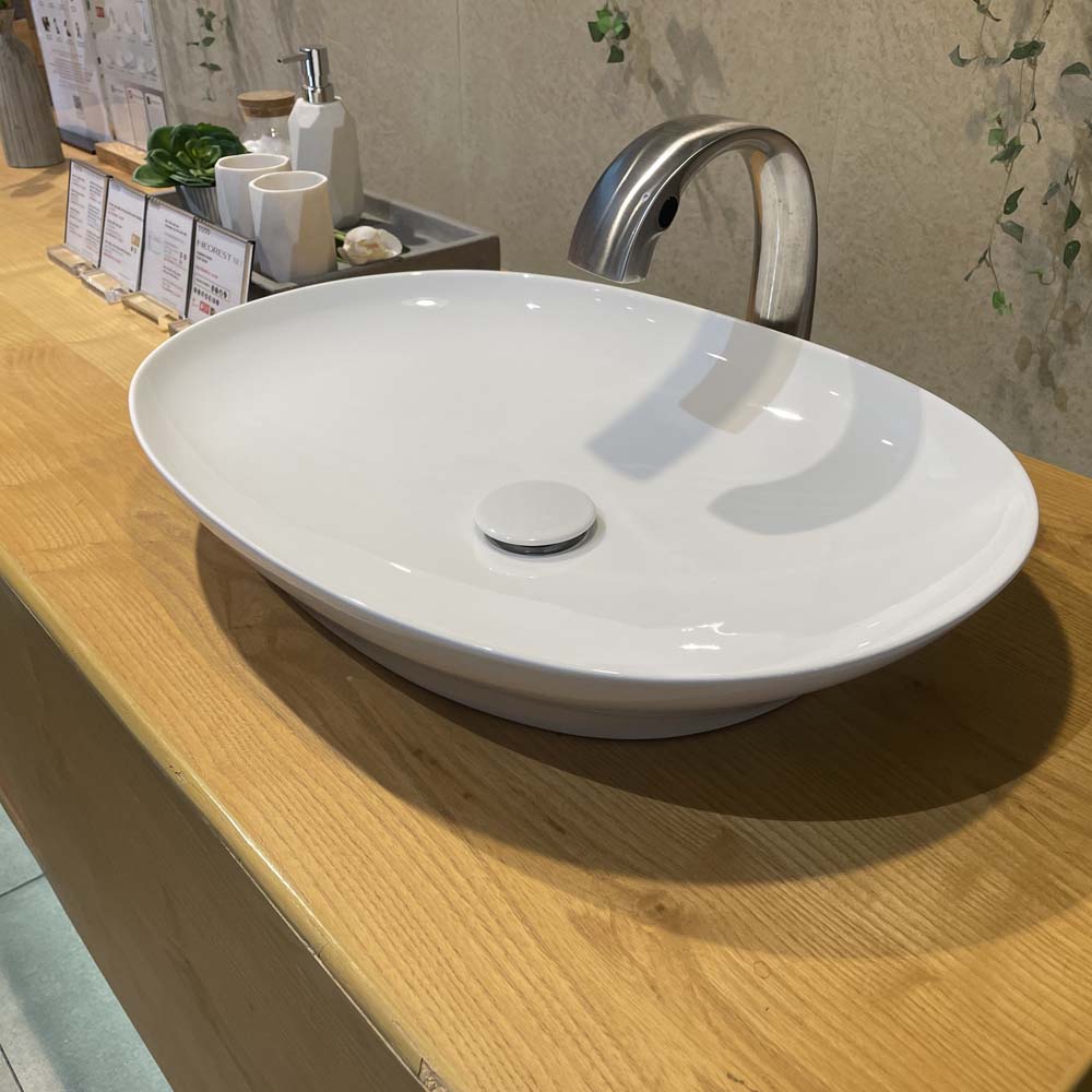 Chậu lavabo đặt bàn TOTO LT4706#XW (LT4706XW) trắng bóng vành mỏng Linear Ceram - 6