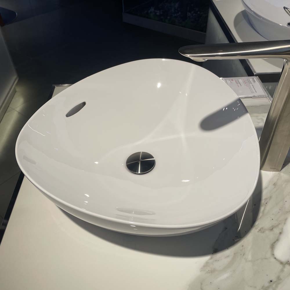 Chậu lavabo đặt bàn TOTO LT4704G17#XW (LT4704G17XW) trắng bóng vành mỏng Linear Ceram - 9