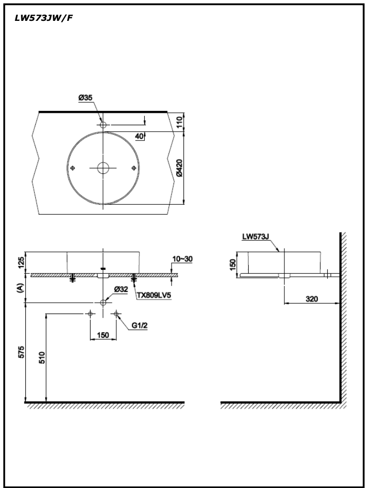 Chậu rửa lavabo đặt bàn TOTO LW573JW/F