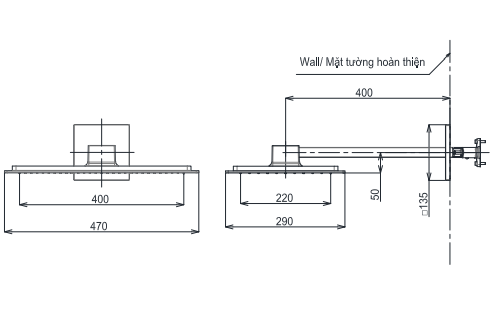 Bát sen tắm gắn tường TOTO TBW08004A (2 chế độ, Z Series) - 10