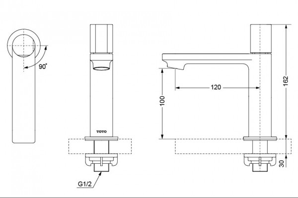 Vòi lavabo lạnh TOTO DL104R - 2