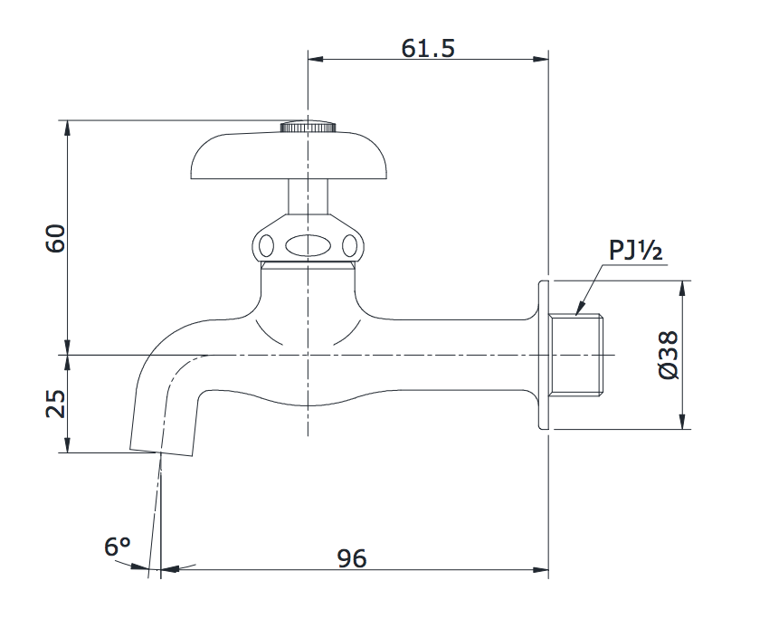 Vòi nước lạnh gắn tường TOTO T23B13
