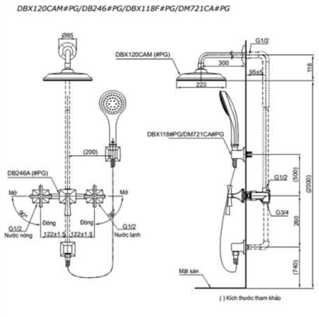 Bộ tổ hợp sen tắm âm tường TOTO DBX120CAMR#PG - 3