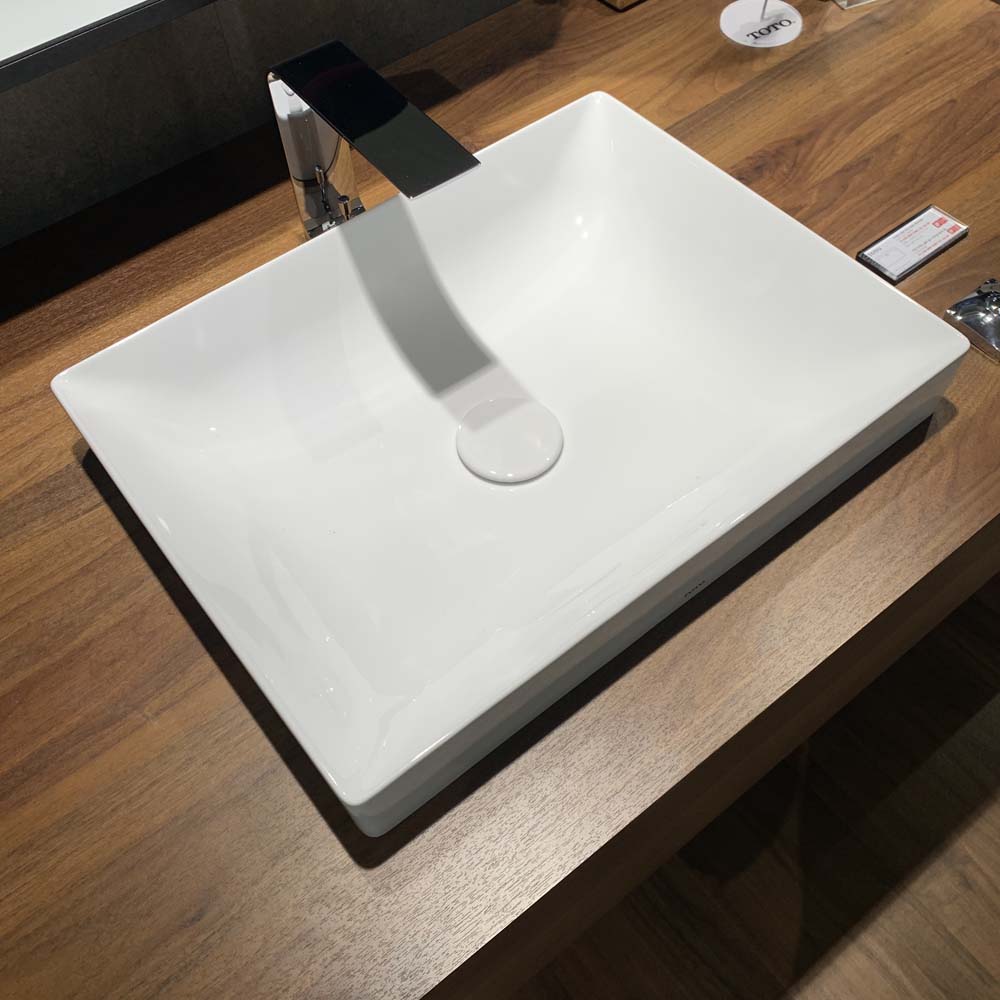 Chậu lavabo đặt bàn TOTO LT4715G17#XW (LT4715G17XW) trắng bóng vành mỏng Linear Ceram - 7