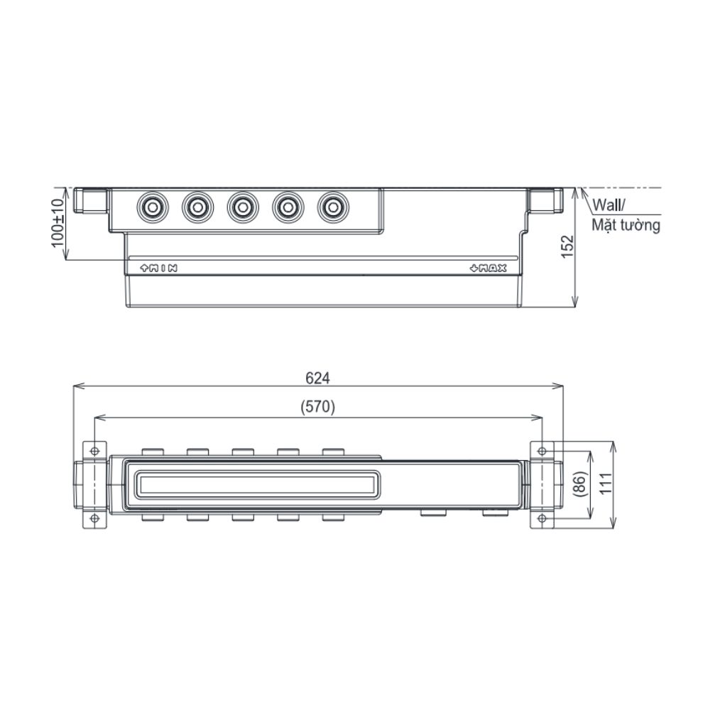 Phụ kiện âm tường TOTO TBN11HC0A (5 đường nước ra) - 2