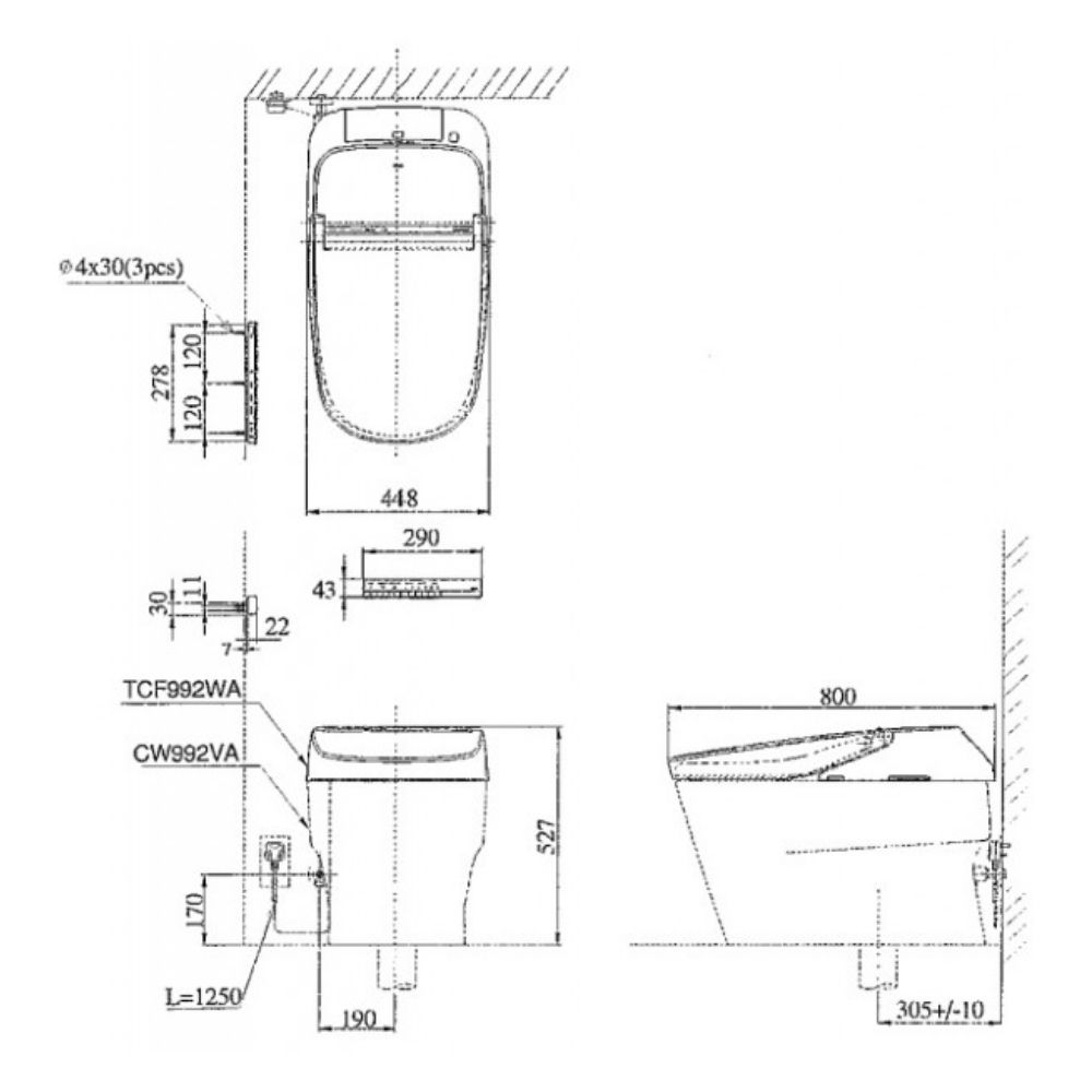 Bồn cầu thông minh Neorest XH I TOTO CW992VA TCF992WA T53P100VR - 3