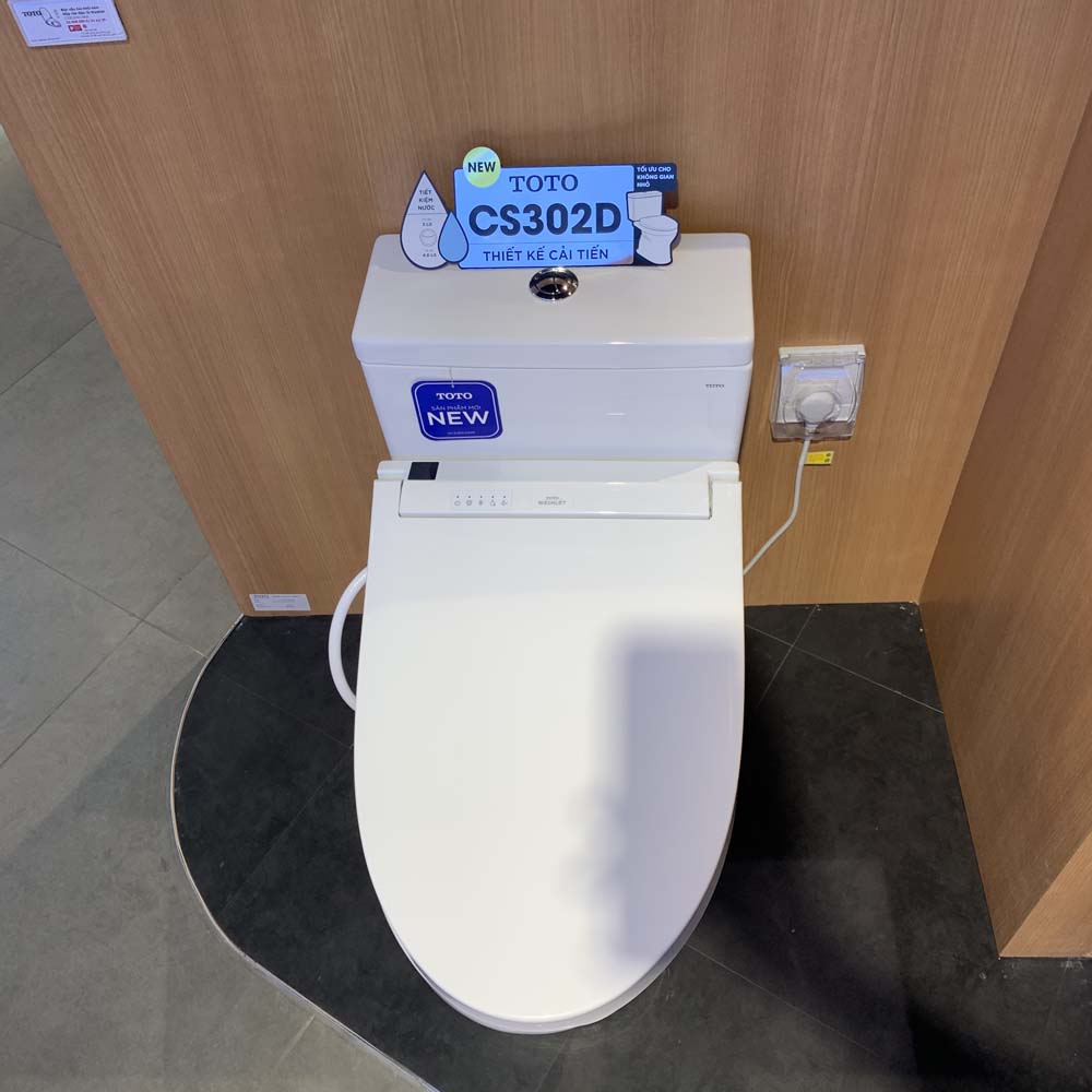 Bồn cầu TOTO CS302DW14 2 khối nắp điện tử Washlet C5 TCF24410AAA - 8