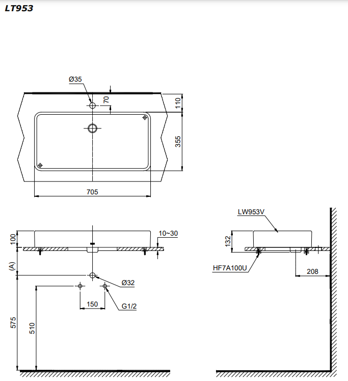 Chậu rửa lavabo đặt bàn TOTO LT953 - 2