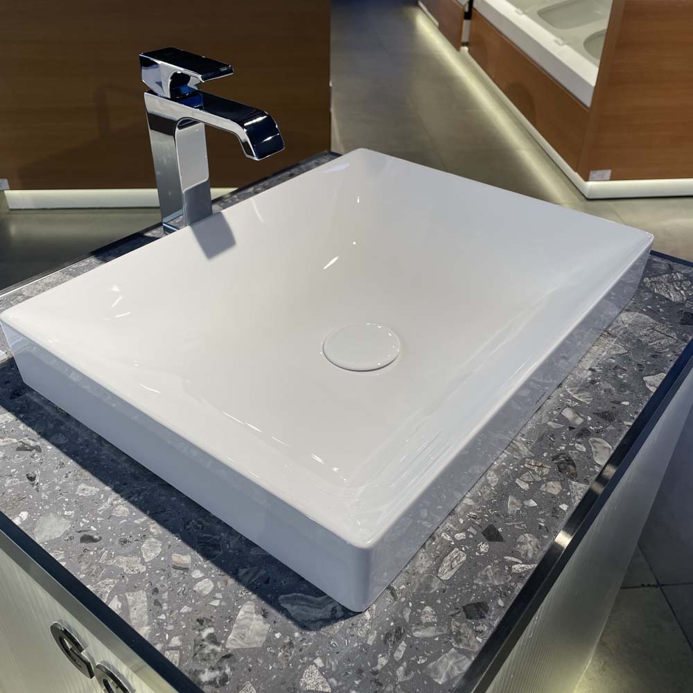 Chậu lavabo đặt bàn TOTO LT4715G19#XW (LT4715G19XW) trắng bóng vành mỏng Linear Ceram - 4