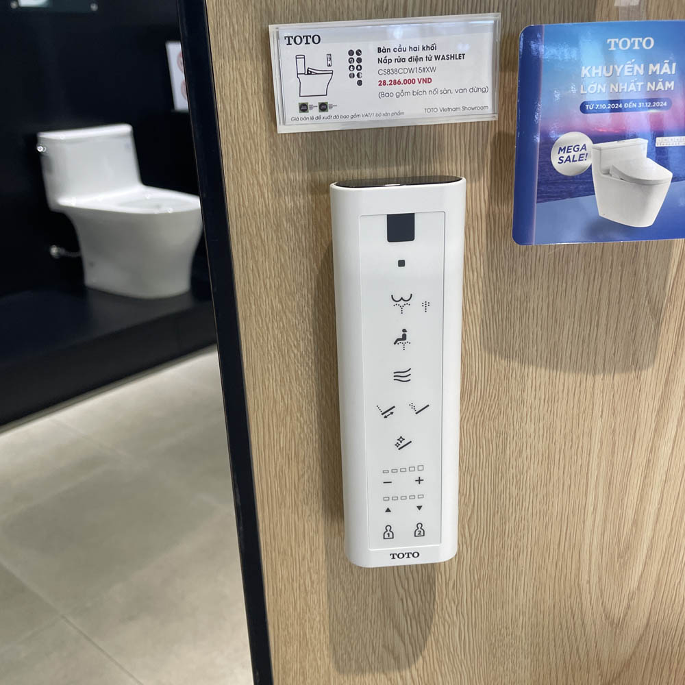 Bồn cầu TOTO CS838CDW15 2 khối nắp điện tử Washlet C5 TCF24460AAA giấu dây - 4