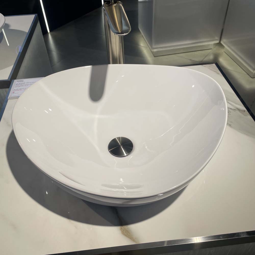 Chậu lavabo đặt bàn TOTO LT4704G17#XW (LT4704G17XW) trắng bóng vành mỏng Linear Ceram - 5